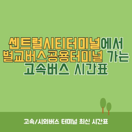 센트럴시티터미널에서 벌교버스공용터미널 가는 고속버스 시간표 최신정보