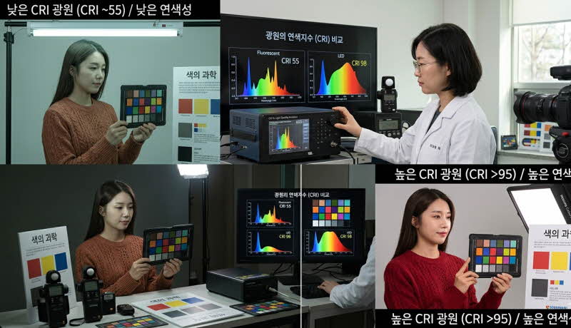 색의 과학: 연색지수(CRI)와 광원의 질이 사진에 미치는 영향, 색손실, R9 수치 확인