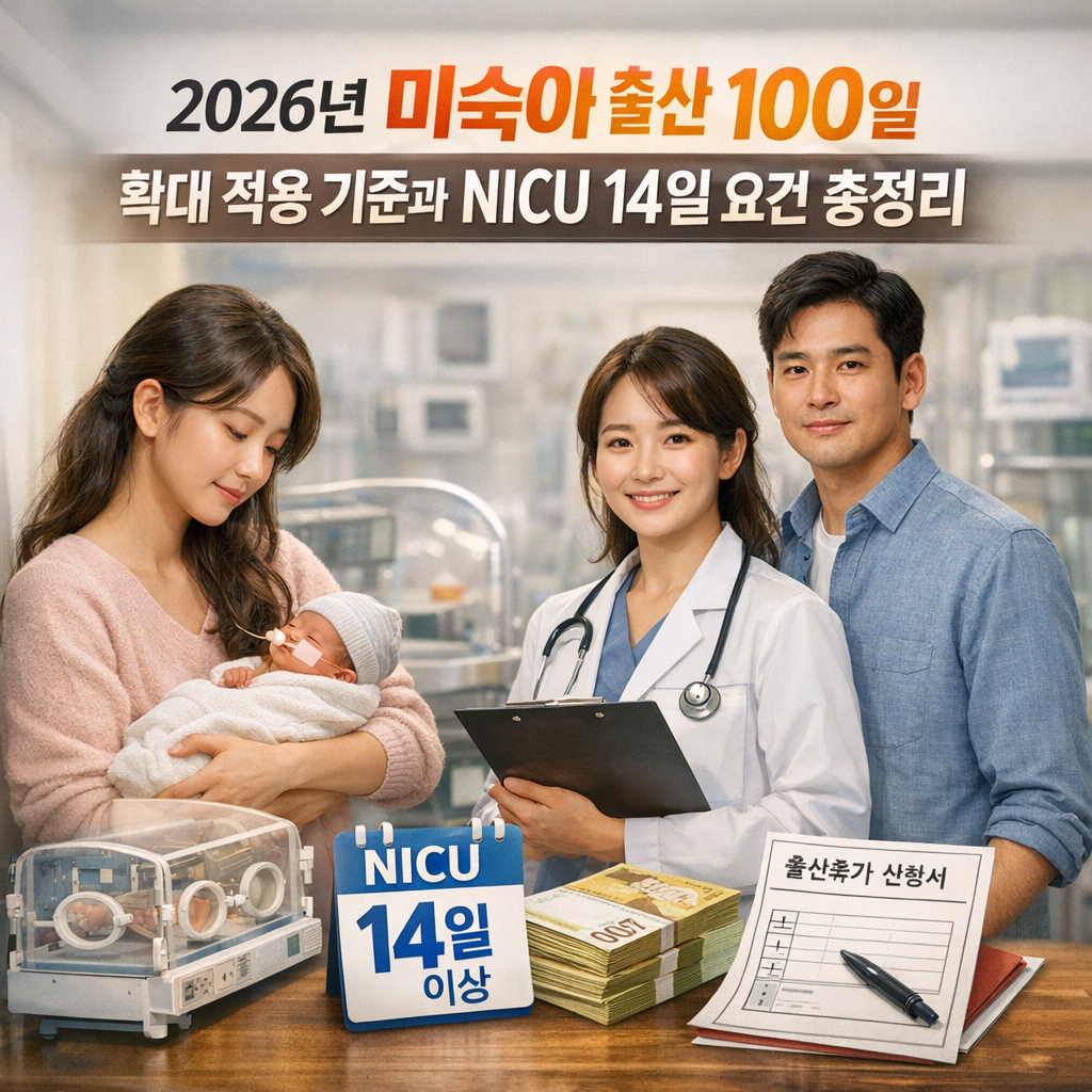 2026년 미숙아 출산 100일 확대 적용 기준과 NICU 14일 요건 총정리