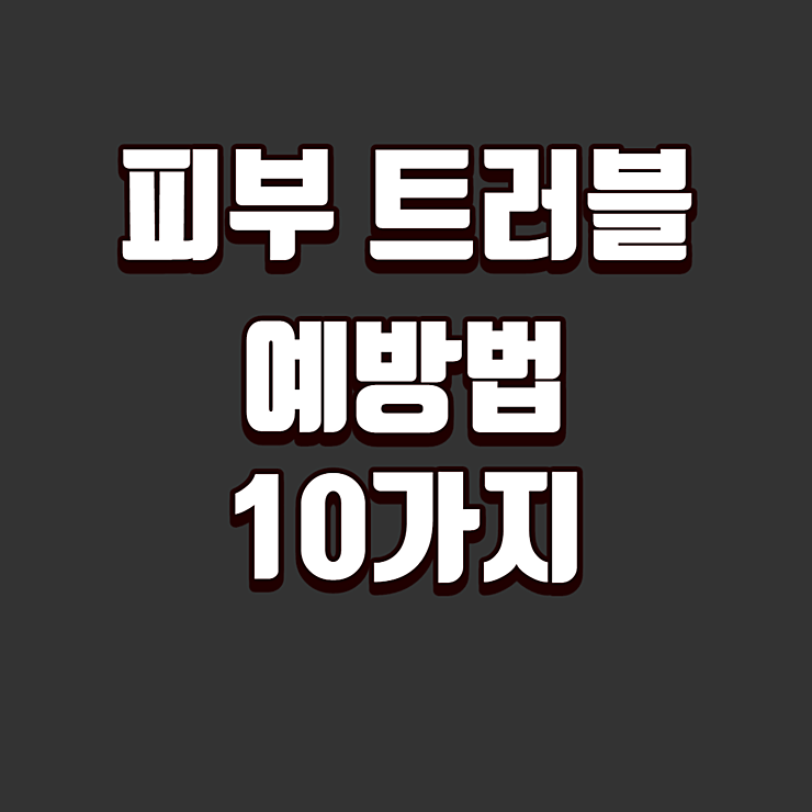 갑작스런 피부 트러블 예방법 10가지