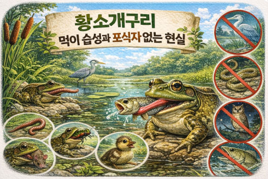 황소개구리 먹이 습성과 포식자 없는 현실