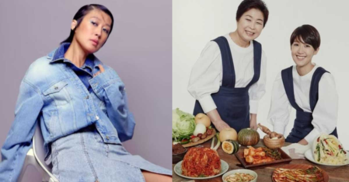 홍진경 김치 홍보 사진과 모델 활동 사진