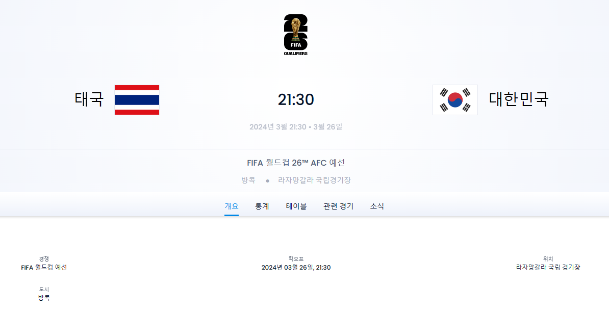태국 대 한국