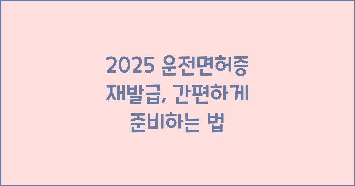2025 운전면허증 재발급