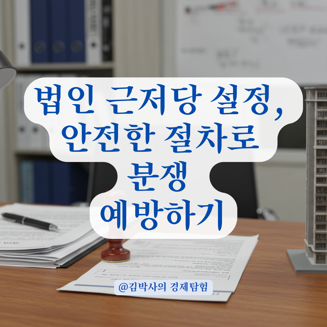 아파트에 법인 근저당 걸었을 때, 안전하게 분쟁 막는 절차 정리.