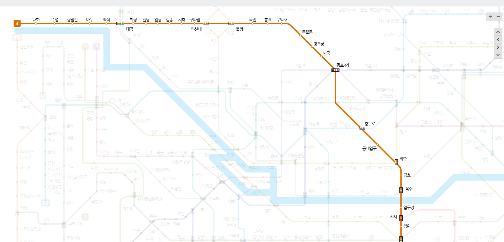 서울 지하철 노선도 크게 보는 방법