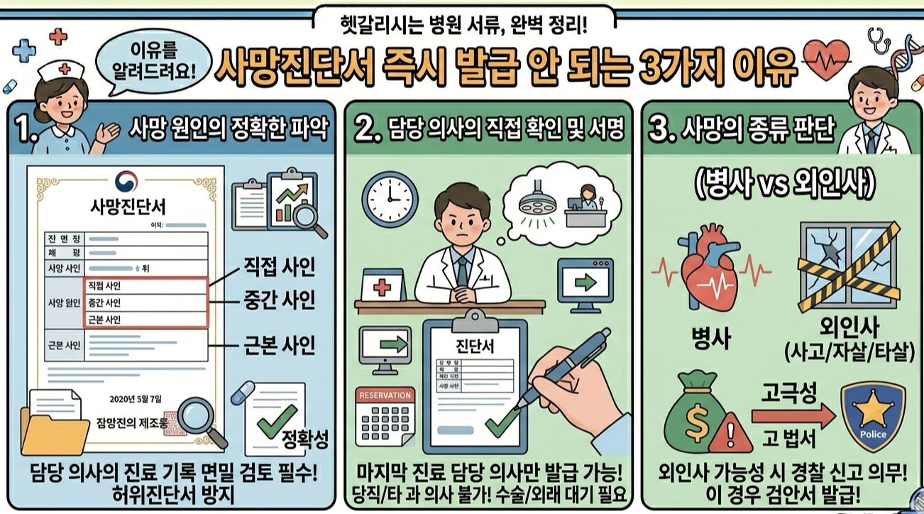 사망진단서 즉시 발급 안되는 이유