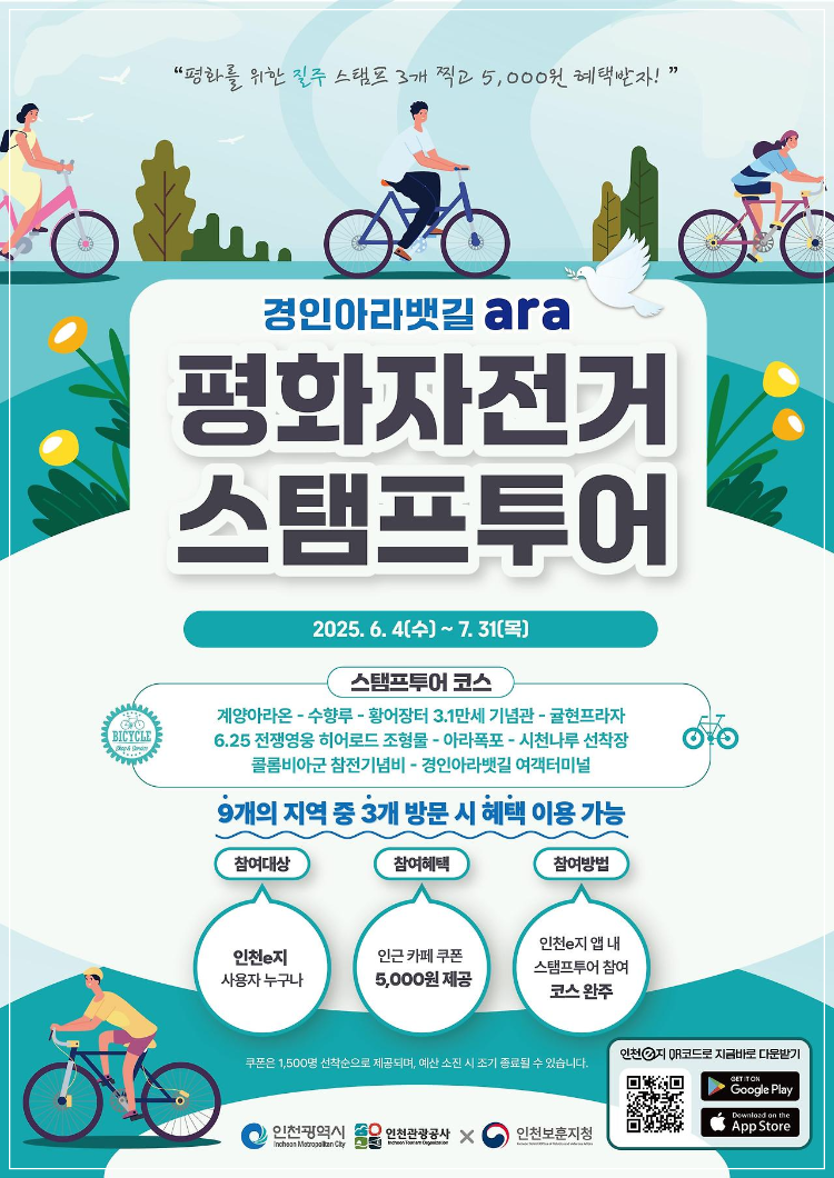 인천 경인아라뱃길 평화자전거 스탬프투어