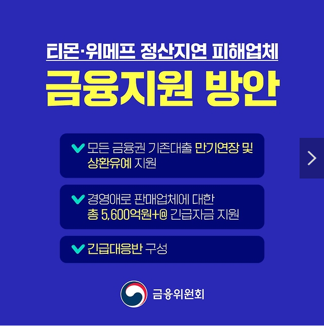 티몬 위메프 금융지원 방안