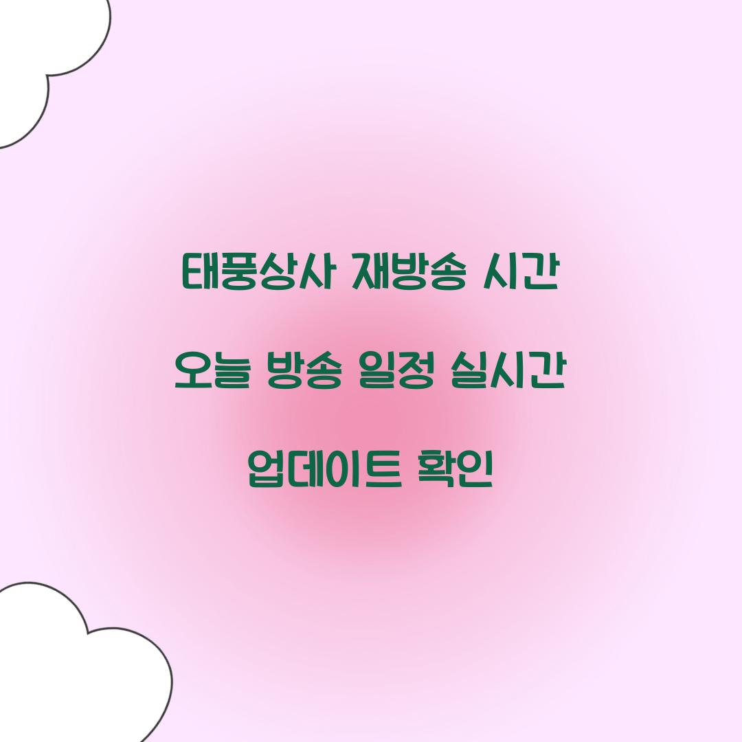 태풍상사 재방송 시간