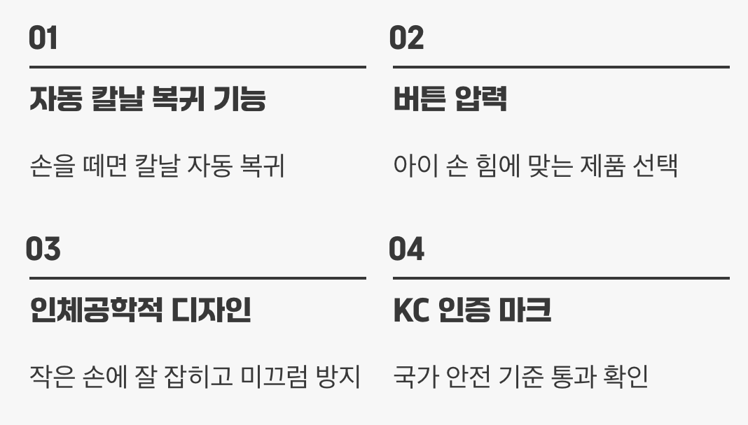 현명한 부모의 선택, '안전칼 고르는 법'