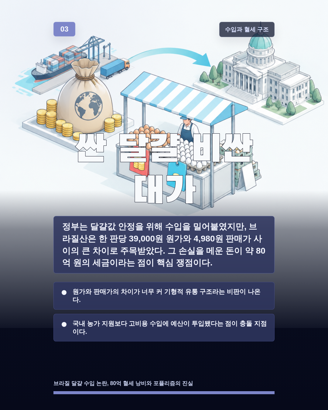 싼 달걀 비싼 대가