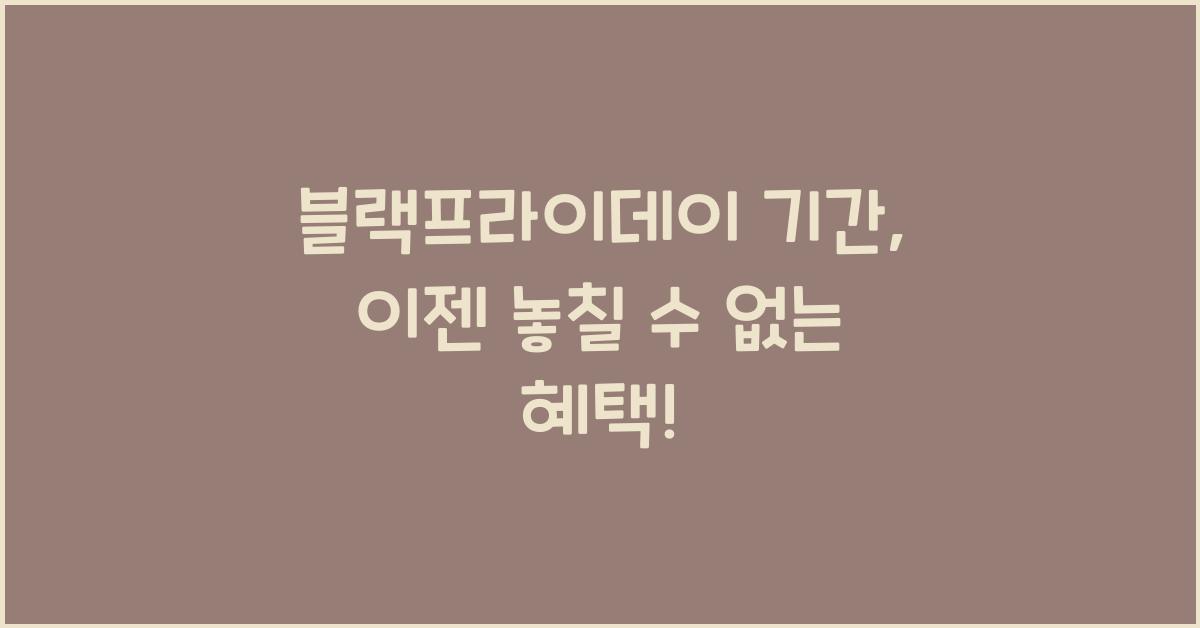 블랙프라이데이 기간