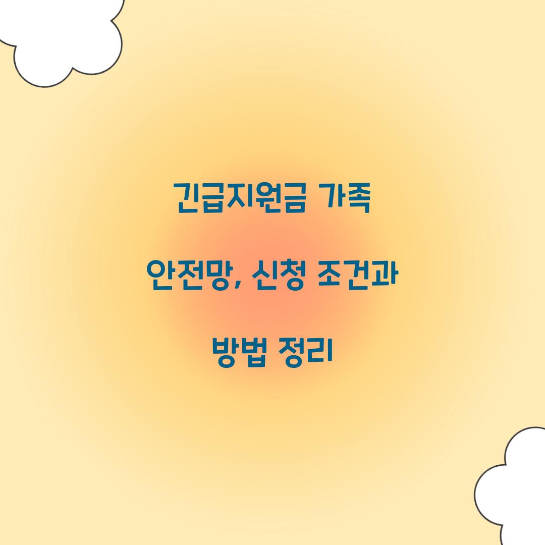 긴급지원금 가족 안전망