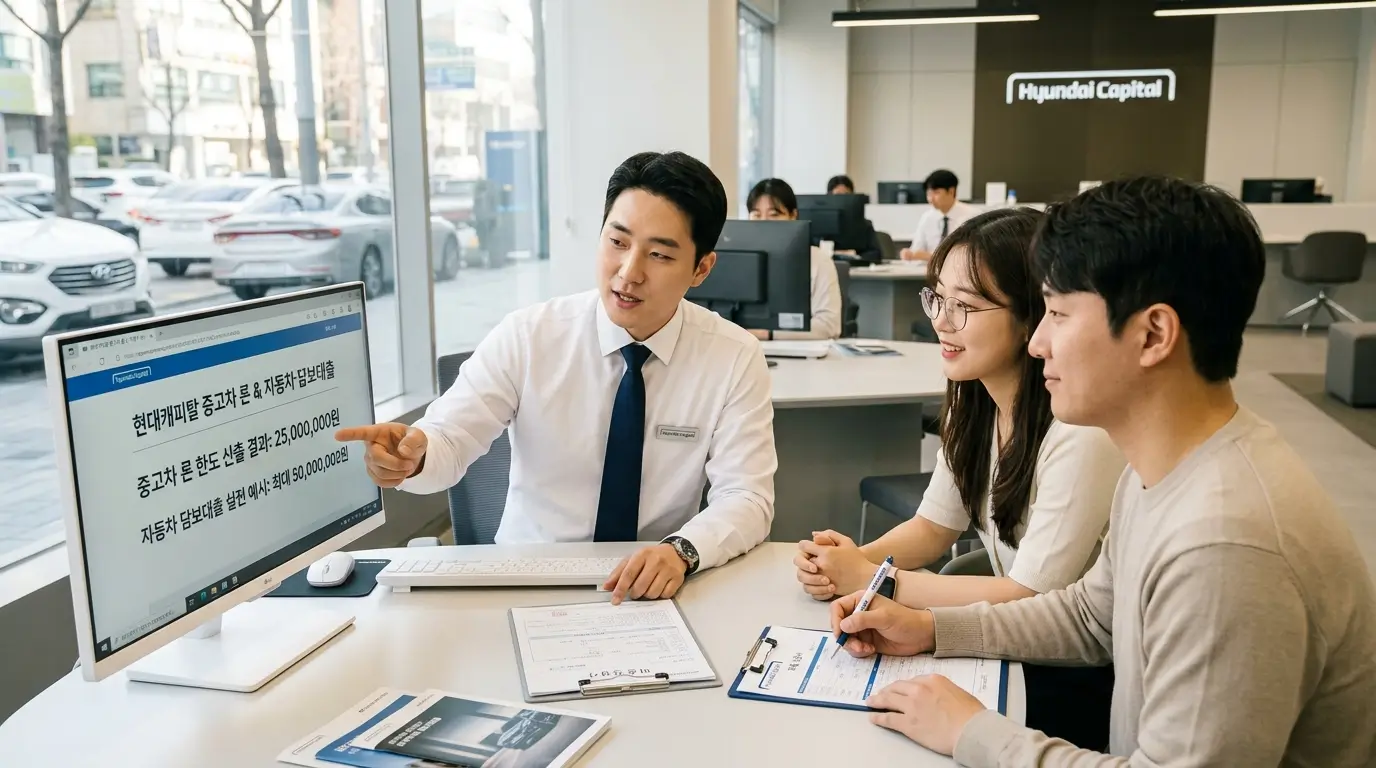 현대 캐피탈 중고차 론 한도 산출 및 자동차 담보 대출 실전