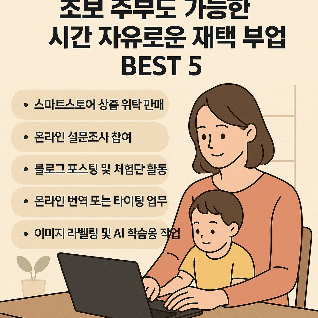 주부도 가능한 부업 5가지