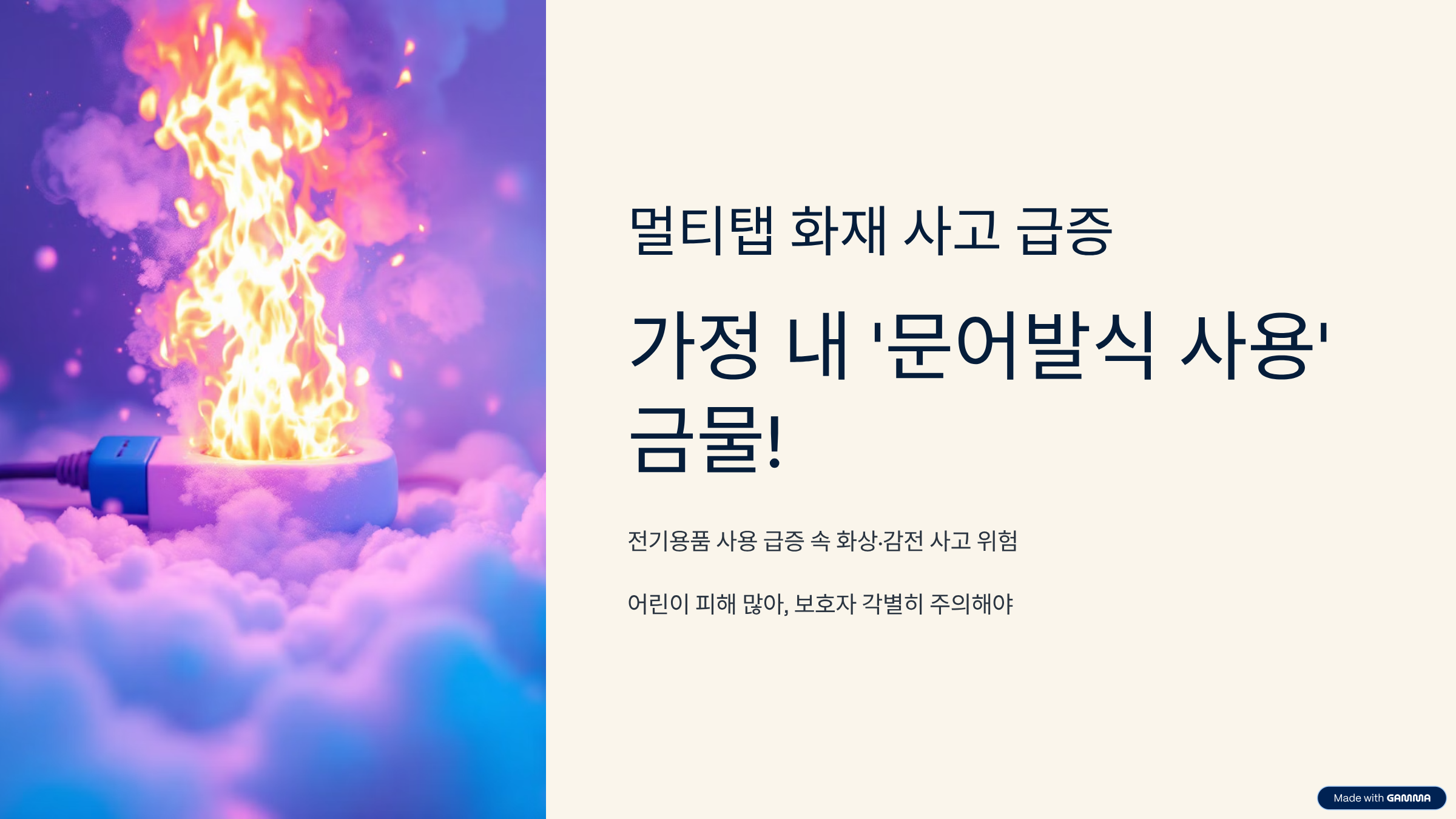 멀티탭 화재 사고 급증…가정 내 '문어발식 사용' 금물!