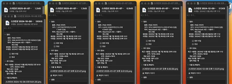 파일 정보 가져오기시 뜨는 창