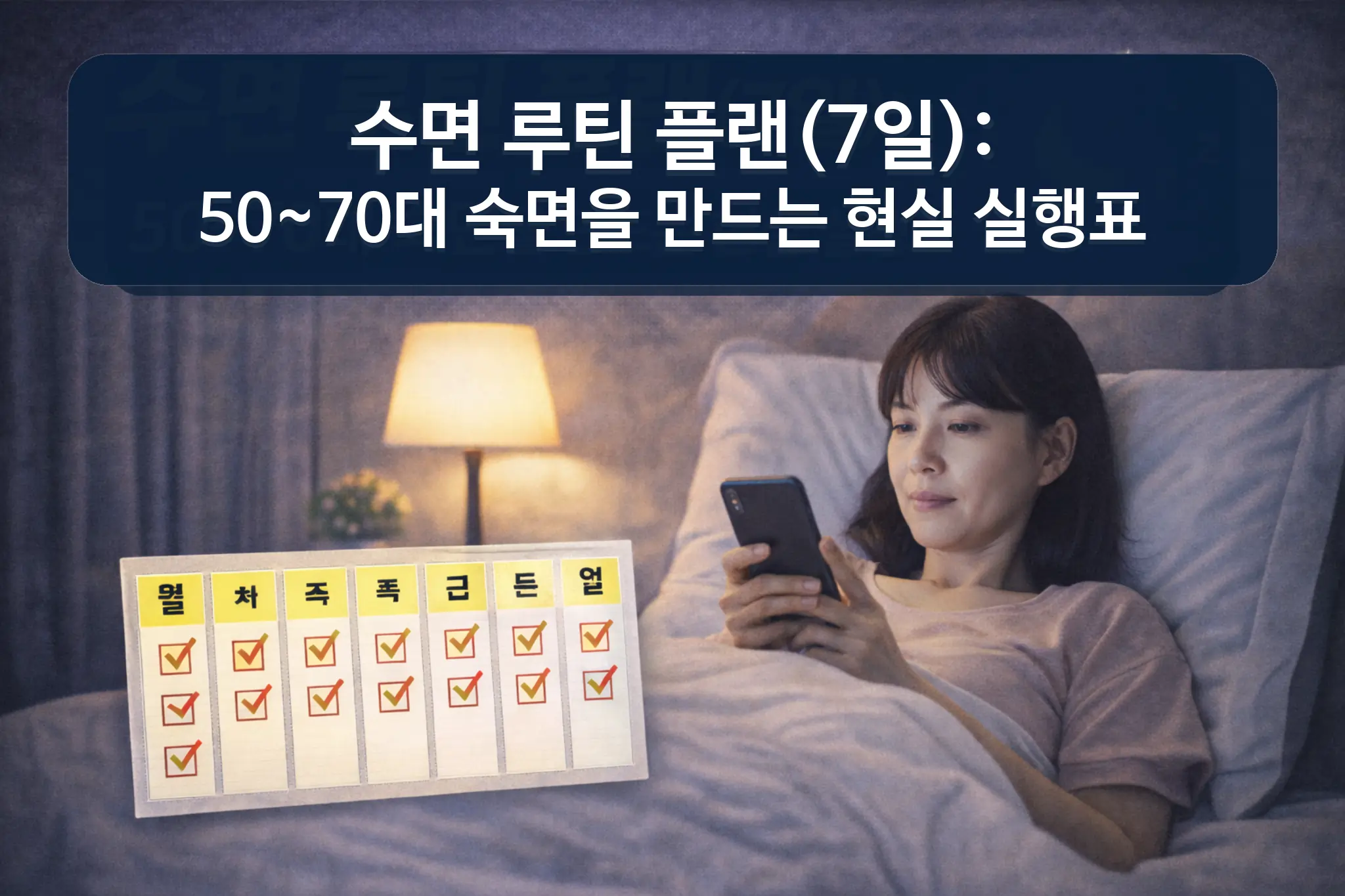 수면 루틴 플랜(7일) 50~70대 숙면을 만드는 현실 실행표
