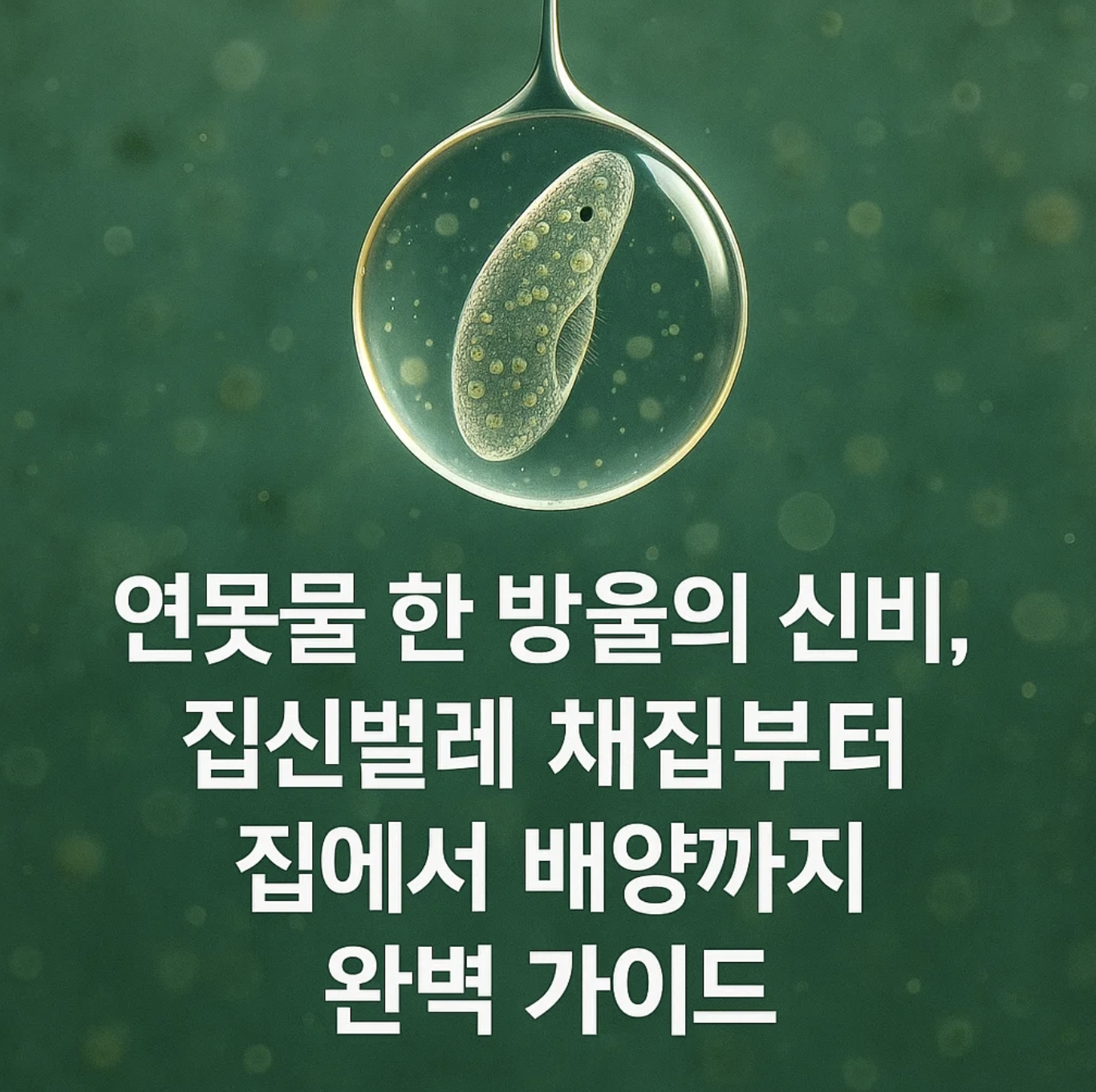 연못물 한 방울의 신비, 짚신벌레 채집부터 집에서 배양까지 완벽 가이드