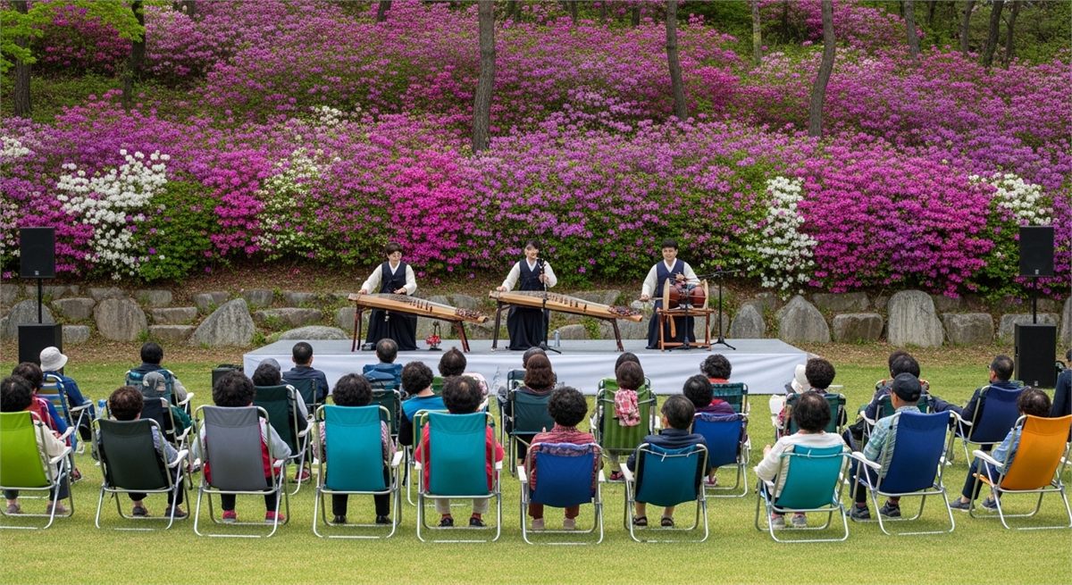 축제 체험 부스에서 압화 공예를 만드는 손의 디테일 