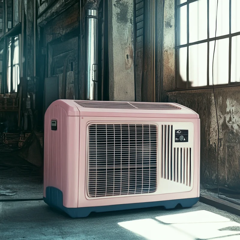 산업 공간에서 강력한 성능의 이동식 에어컨이 효율적인 냉방을 제공합니다. 기능성과 실용성이 돋보이며, 작업 환경에 최적화된 쾌적함을 선사합니다.