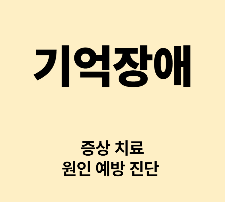 단기기억 장기기억 저하 기억을 잊는 증상 기억장애 치료