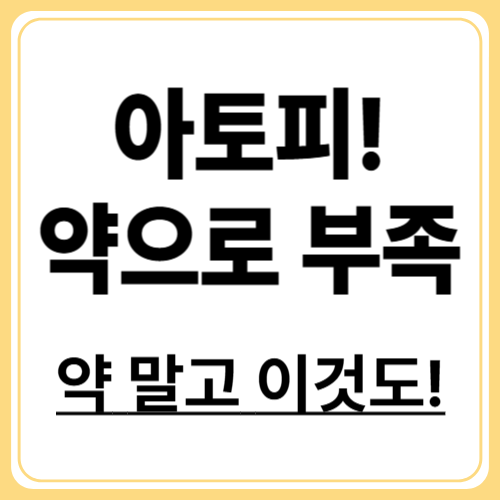 아토피 피부염 치료! 약만으로는 부족한 이유