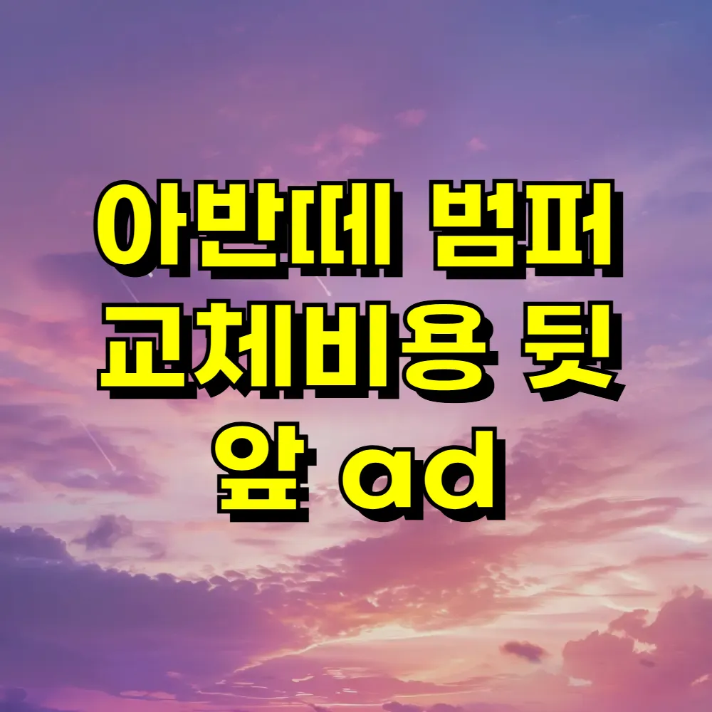 아반떼 범퍼 교체비용 뒷 앞 ad