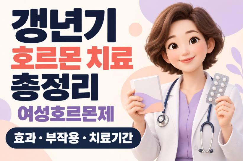갱년기 호르몬 치료 총정리｜여성호르몬제 먹는 약&middot;패치&middot;겔 효과&middot;부작용&middot;유방암 위험&middot;복용기간
