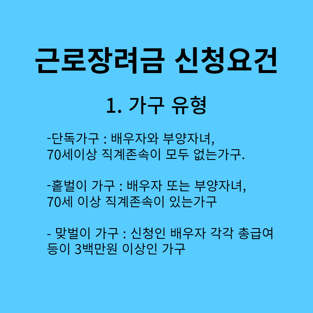 근로장려금 신청요건
