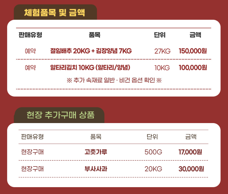 마을김장체험
