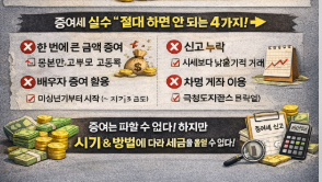증여세도 전략과 타이밍이다.(절세 핵심 전략 5가지,절대 하면 안되는 실수4가지)