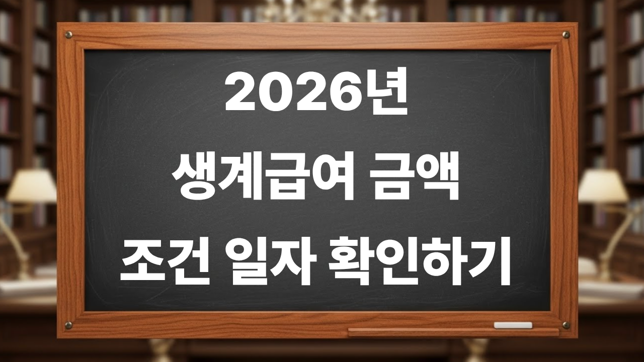 2026년 생계급여 금액 조건 신청방법 지급일 수급자 확인하기