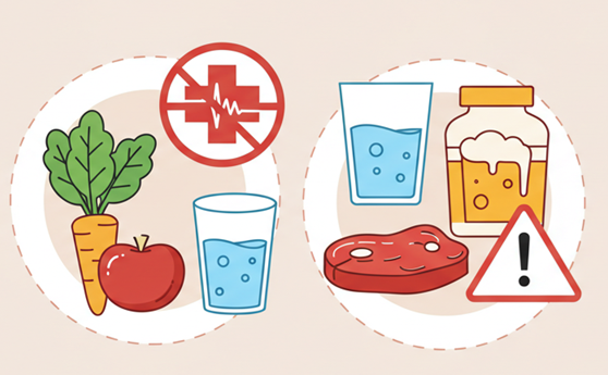 퓨린 배출을 돕는 음식과 퓨린이 많은 음식