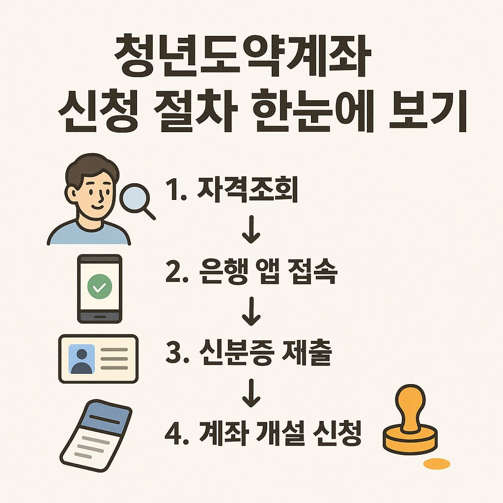 청년도약계좌 신청 절차 요약 이미지