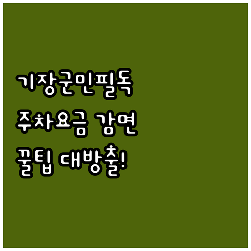 2025년 기장군 공영주차장 요금 감..