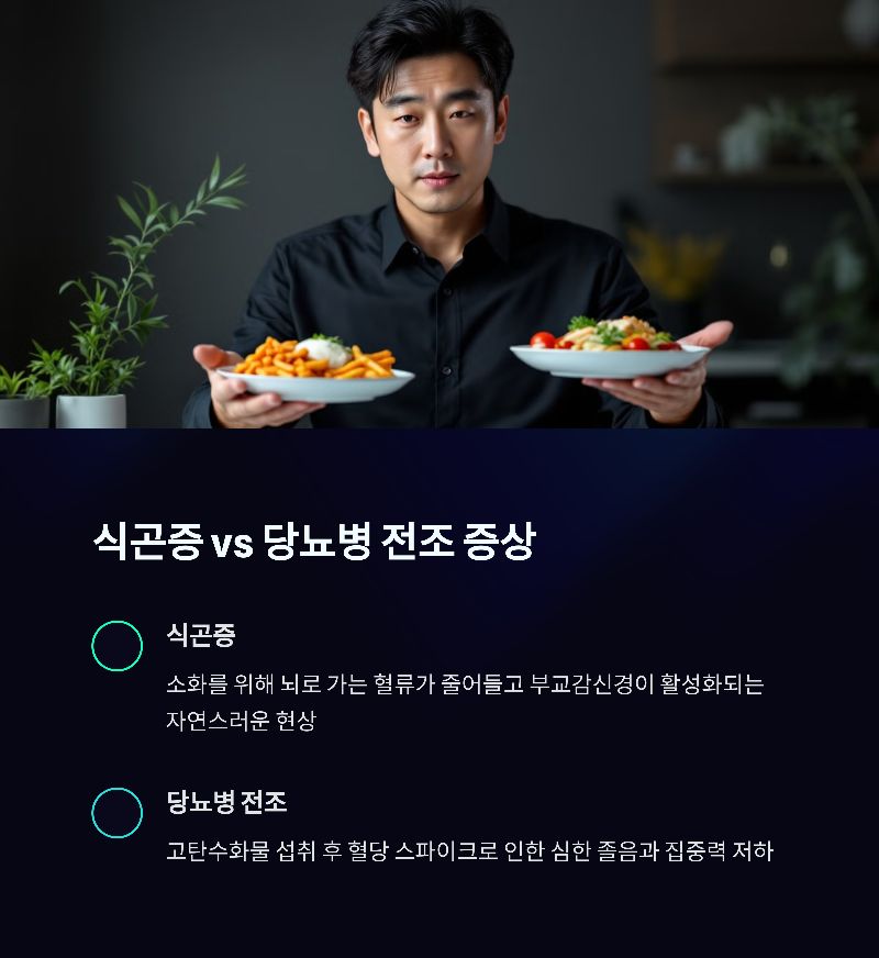 식곤증과 당뇨병 전조 증상의 차이
