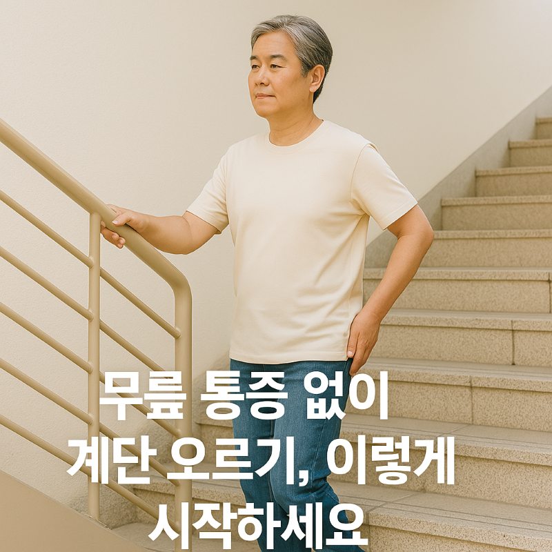 무릎 통증 없이 계단 오르내리기 이미지