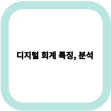 디지털 회계 특징 및 분석