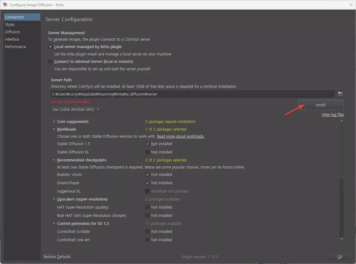 무료 편집 툴 Krita 를 이용해서 AI 이미지 생성하는 방법 캡쳐 9
