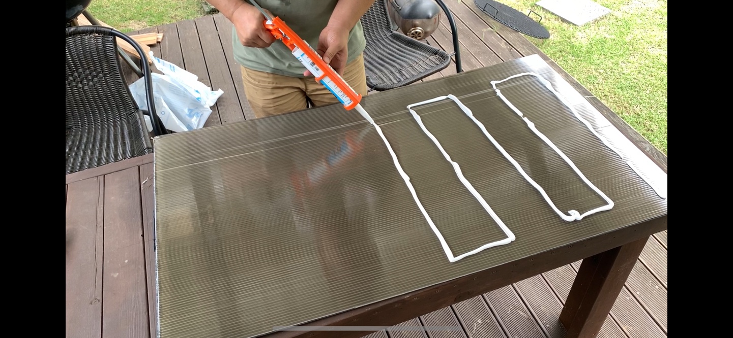 렉산에 실리콘 작업