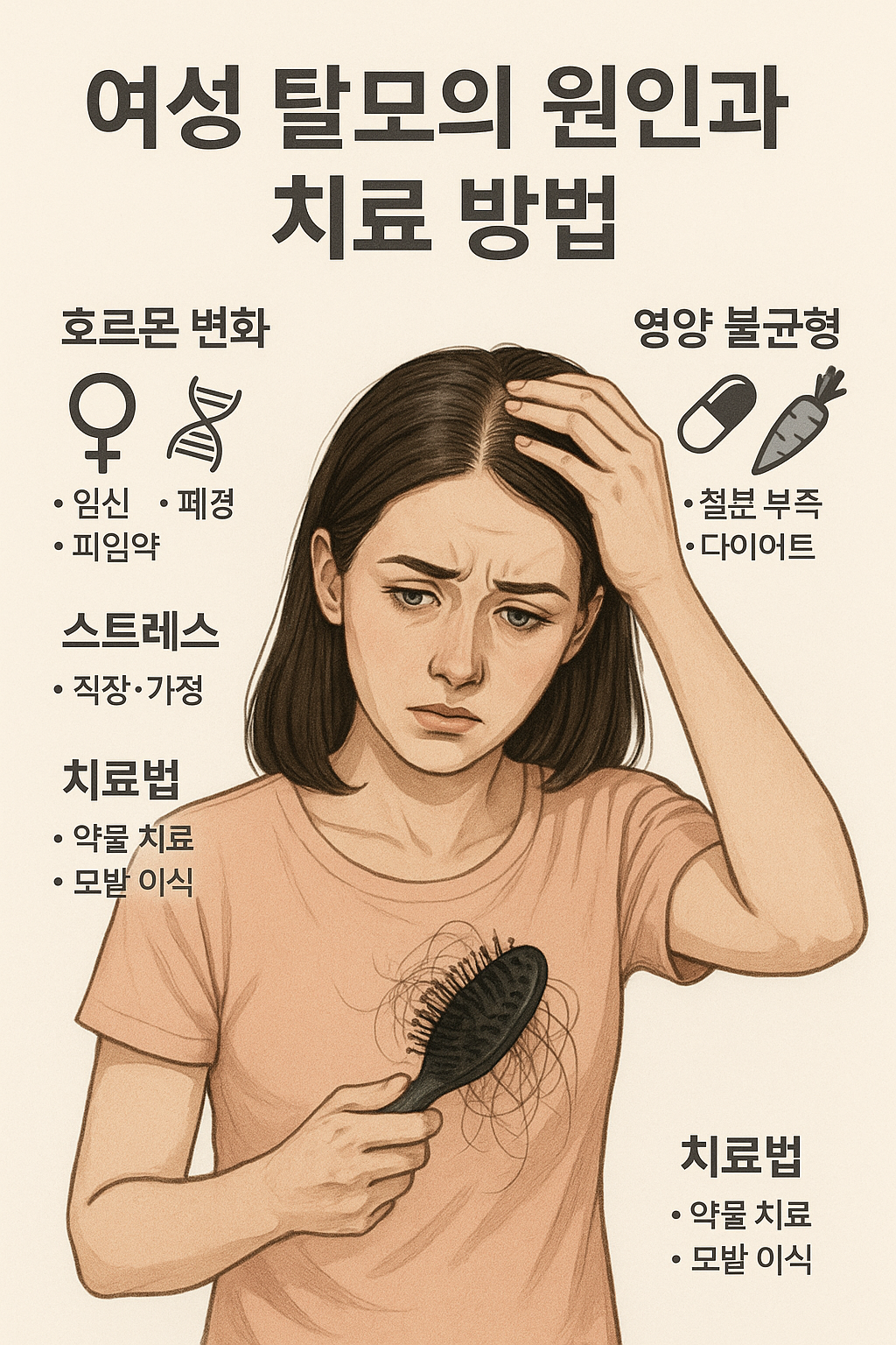 여성 탈모 원인과 치료법