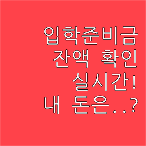 입학준비금 사용내역 실시간 조회 방법..