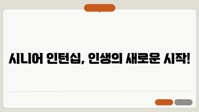 시니어 인턴십 사업