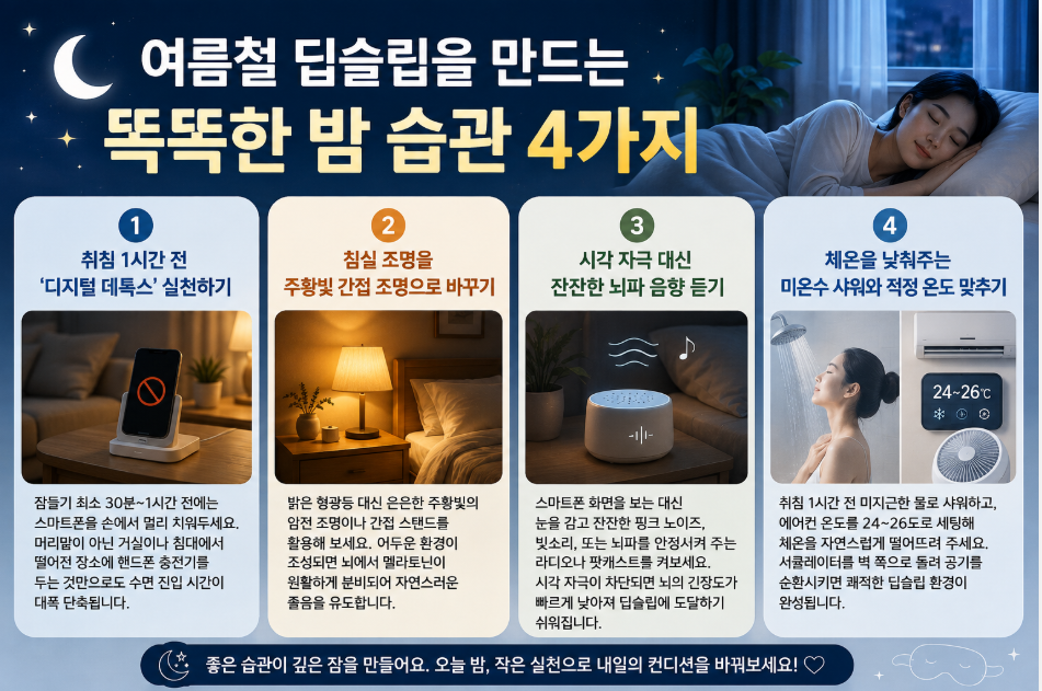 여름철 딥슬립을 만드는 똑똑한 밤 습관 4가지