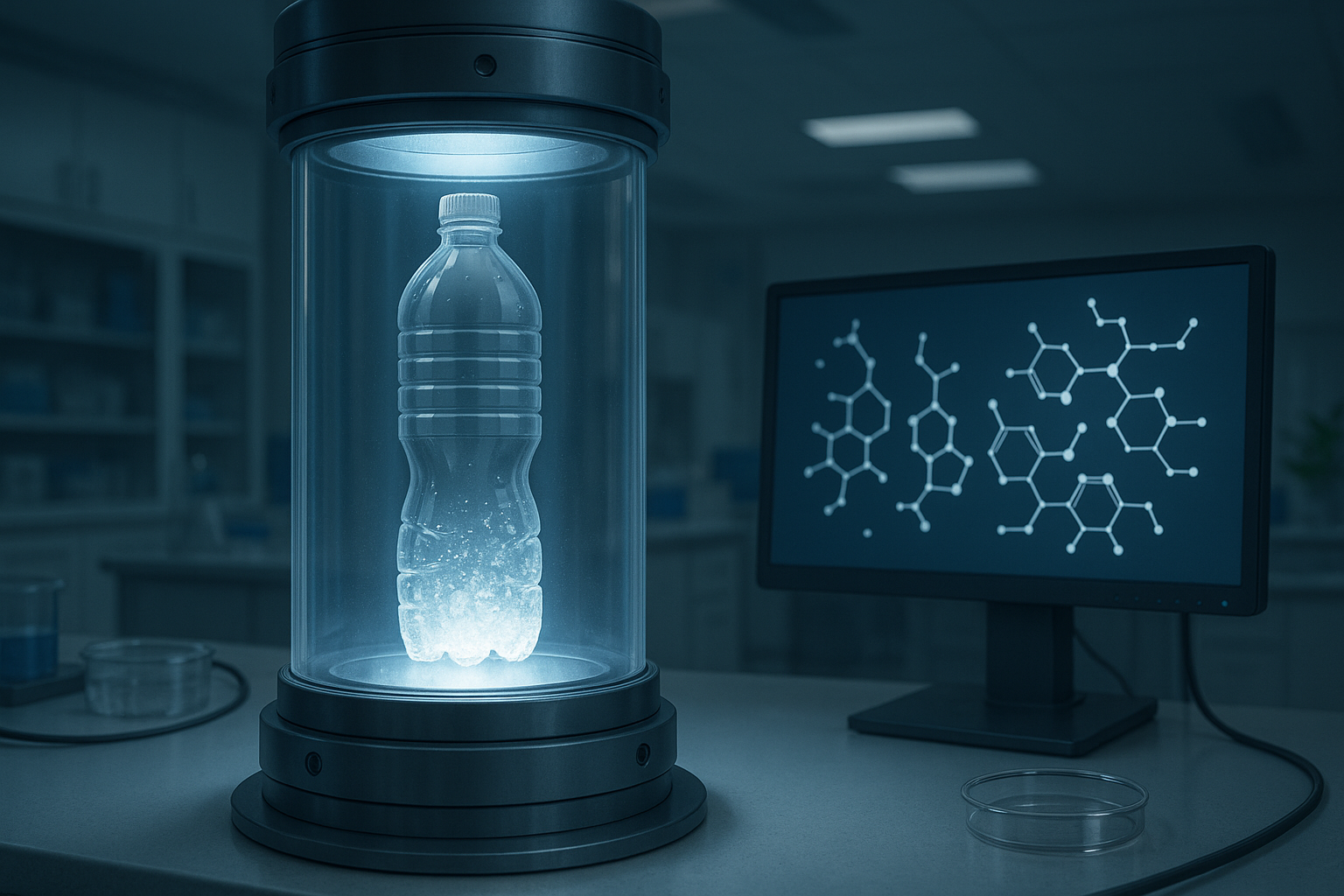 플라스틱 관련 연구 모습 일러스트