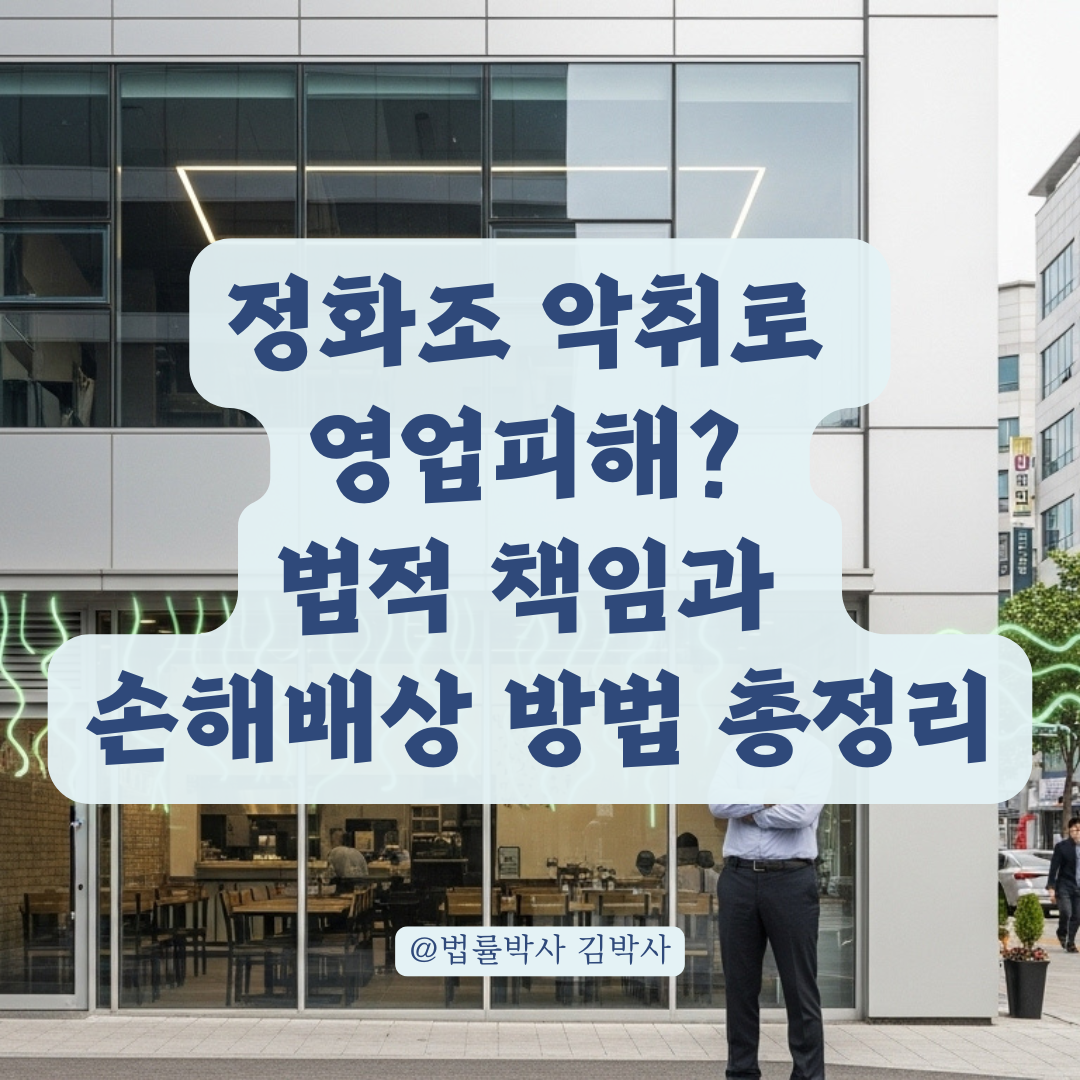 건물 정화조 악취로 상가 영업 피해 발생 시, 책임 소재와 손해배상 기준 정리.