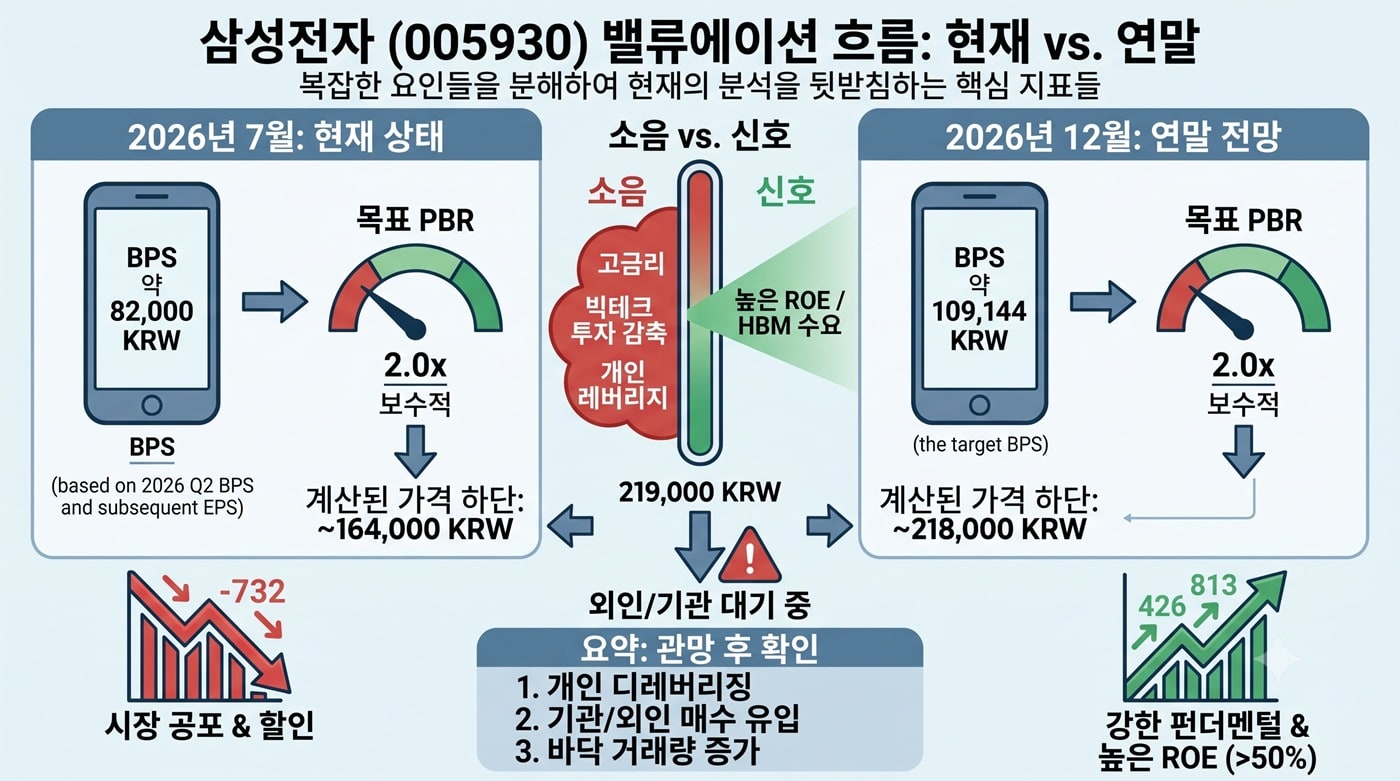 삼성전자 폭락장, 지금이 진저점일까? 밸류에이션(BPS&middot;PBR)과 개미 심리로 본 역발상 투자 전략