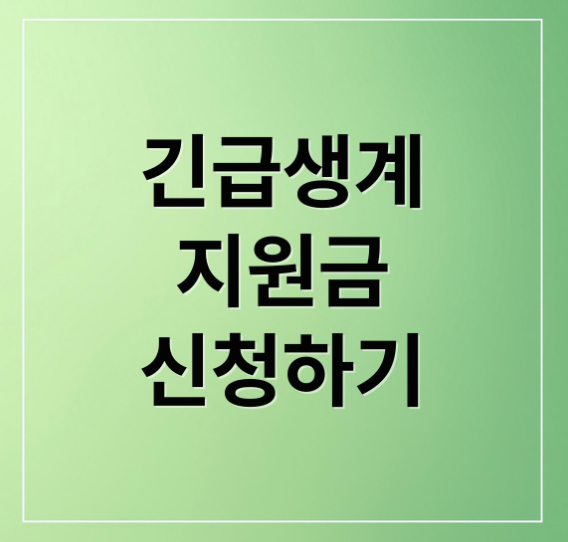 긴급생계 지원금 신청하기